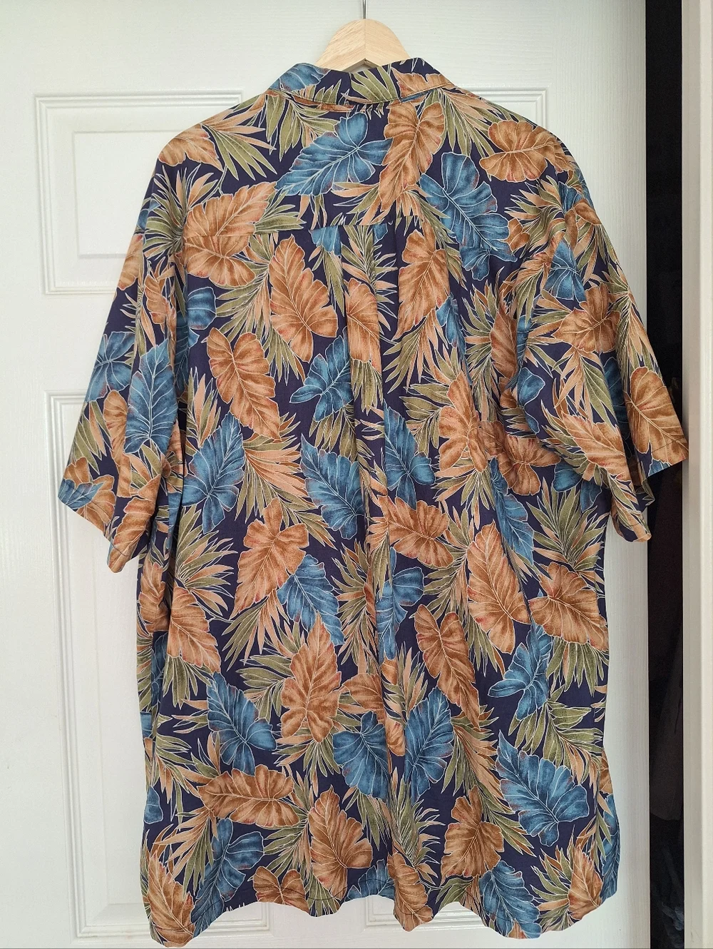 Vintage Hilo Hattie 2XL Hawaiian Aloha Shirt Made in Hawaii Blue Floral - Picture 2 of 9